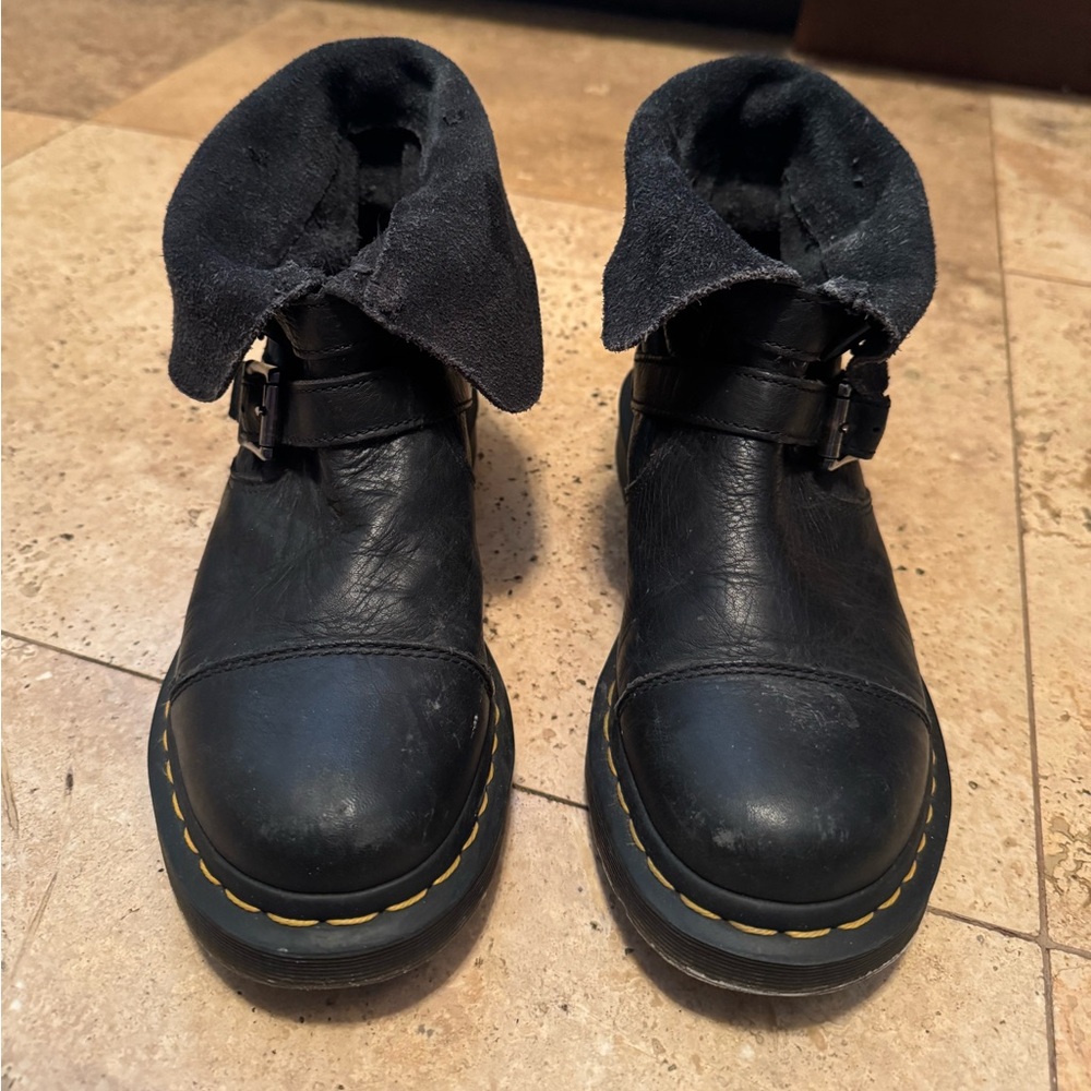 Dr. Martens Black Leather Combat Boots